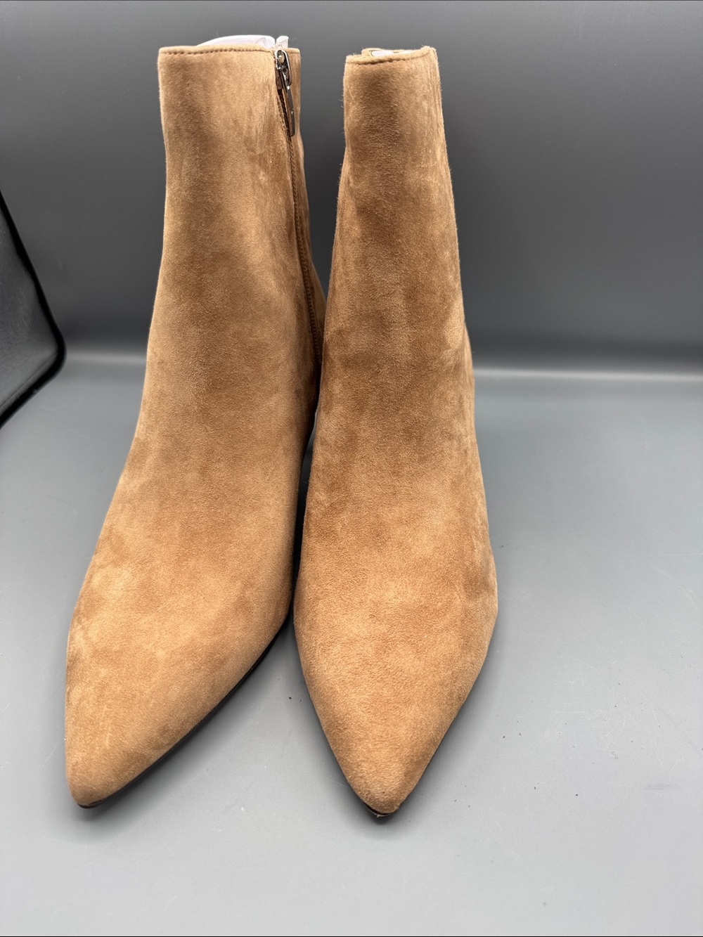Marc Fisher Glorry Pointed Toe Ankle Boots Light Brown Suede - Picture 2 of 5